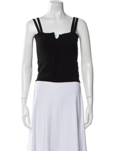 Pre-owned Iro Square Neckline Sleeveless Crop Top In Black