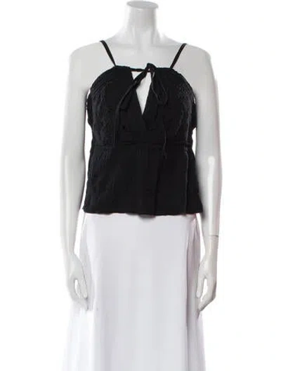 Pre-owned Iro Square Neckline Sleeveless Crop Top In Black