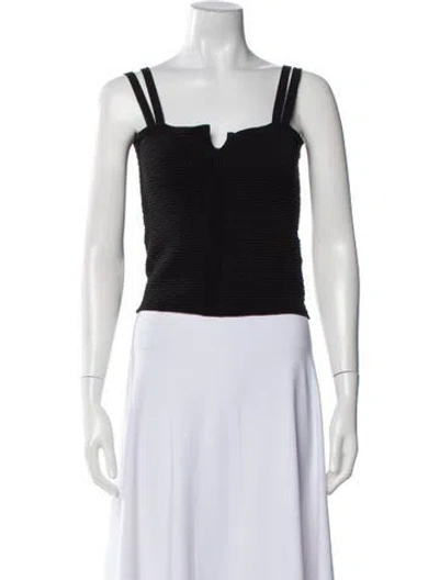 Pre-owned Iro Square Neckline Sleeveless Crop Top In Black