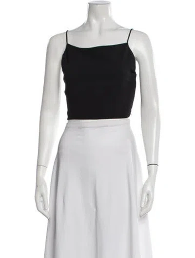 Pre-owned Iro Square Neckline Sleeveless Crop Top In Black