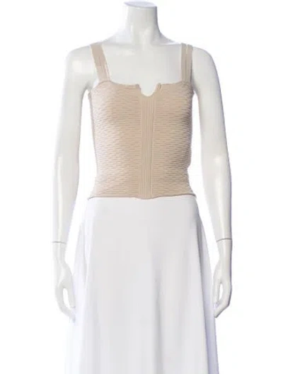 Pre-owned Iro Square Neckline Sleeveless Crop Top In Neutral