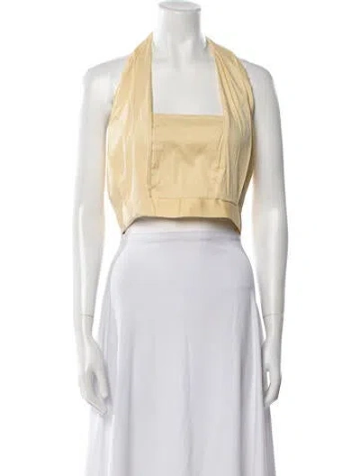 Pre-owned Iro Square Neckline Sleeveless Crop Top In White