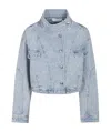 Iro Crystal-embellished Denim Jacket In Gray