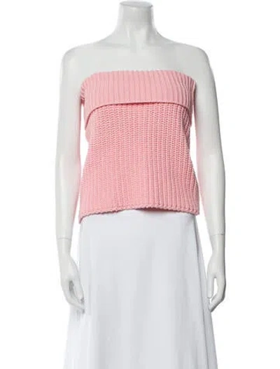 Pre-owned Iro Strapless Crop Top In Pink