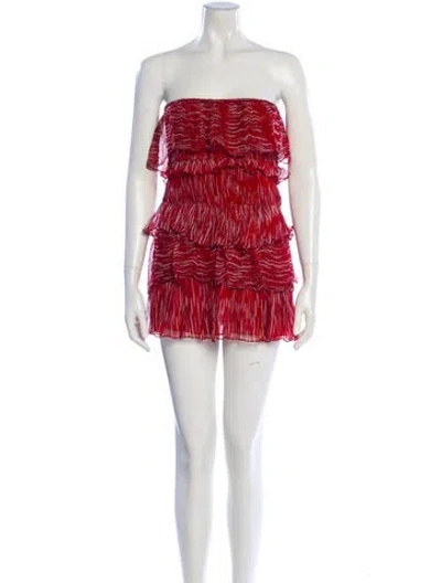 Pre-owned Iro Strapless Mini Dress In Red