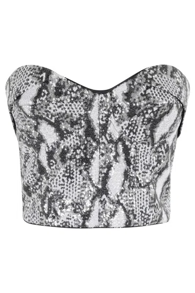 Iro Striking Sequin Bustier Top With Removable Straps