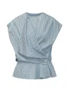Iro Striped Button Top In Blue