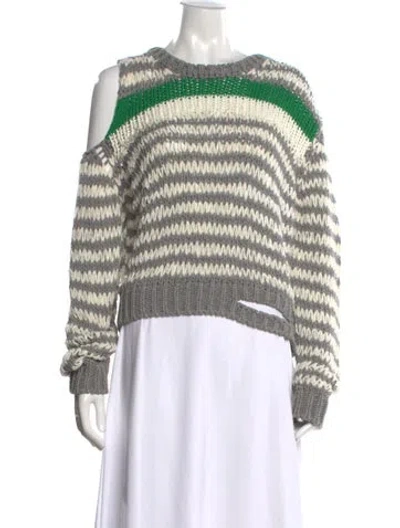 Pre-owned Iro Striped Crew Neck Sweater In Gray