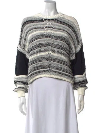 Pre-owned Iro Striped Crew Neck Sweater W/ Tags In White