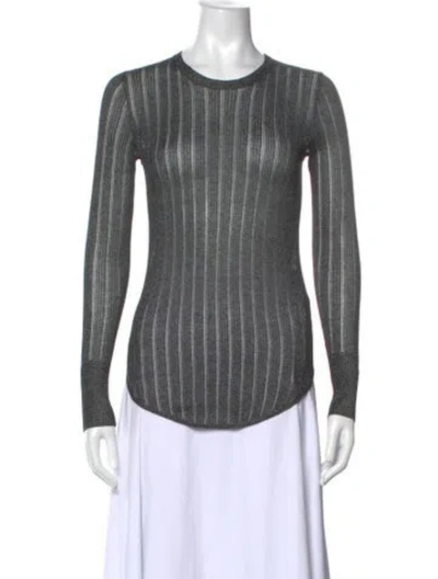 Pre-owned Iro Striped Crew Neck Top In Gray