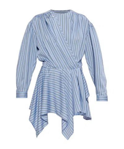 Iro Utenia Striped Asymmetric Dress In Blue
