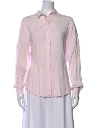 Pre-owned Iro Striped Long Sleeve Button-up Top In Pink
