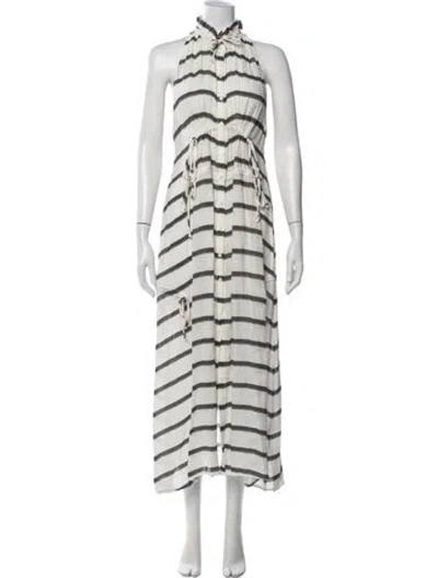 Pre-owned Iro Striped Midi Length Dress In Neutrals