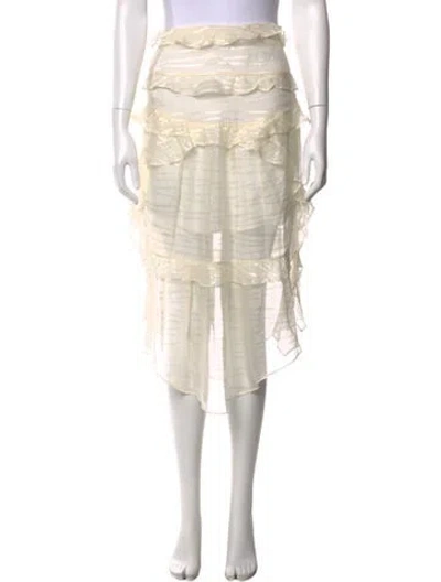 Pre-owned Iro Striped Midi Length Skirt In Metallic/neutrals
