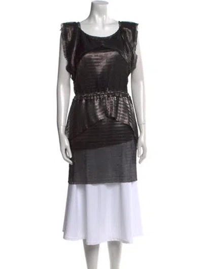 Pre-owned Iro Striped Mini Dress In Black