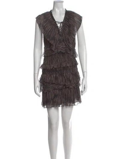 Pre-owned Iro Striped Mini Dress In Black