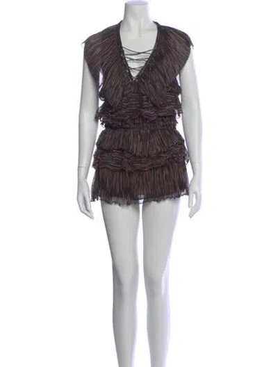 Pre-owned Iro Striped Mini Dress In Black