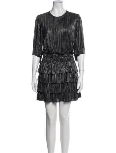 Pre-owned Iro Striped Mini Dress In Black