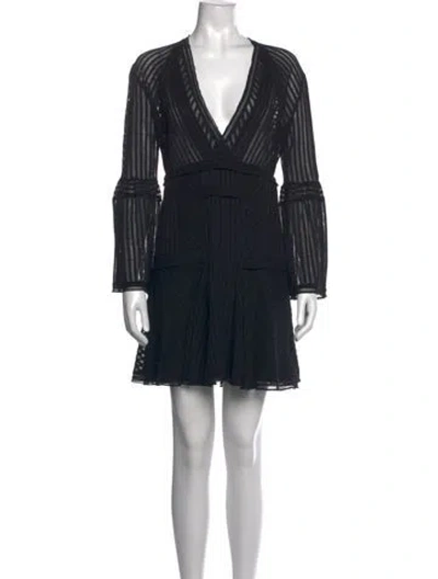 Pre-owned Iro Striped Mini Dress In Black