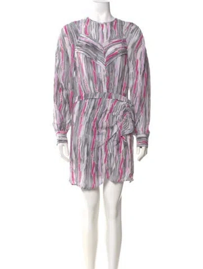 Pre-owned Iro Striped Mini Dress In Gray