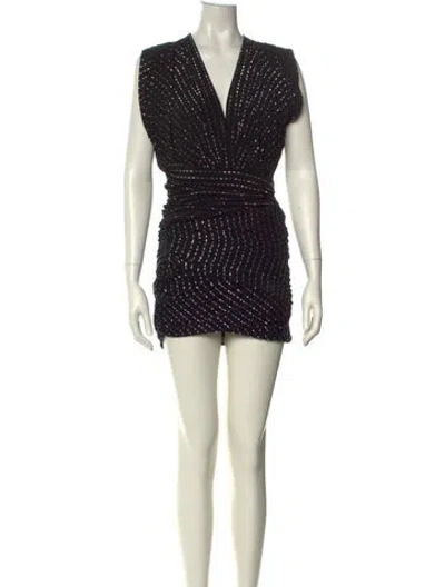 Pre-owned Iro Striped Mini Dress In Neutral