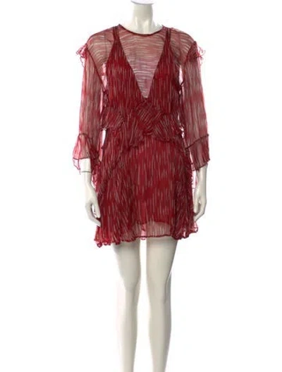Pre-owned Iro Striped Mini Dress In Red