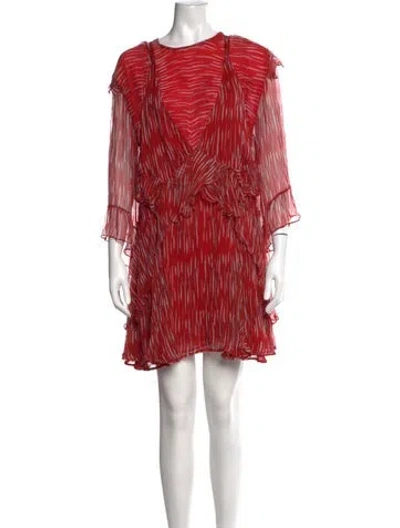 Pre-owned Iro Striped Mini Dress In Red