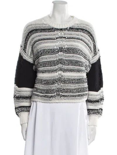 Pre-owned Iro Striped Mock Neck Sweater In Gray