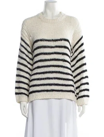 Pre-owned Iro Striped Mock Neck Sweater In White