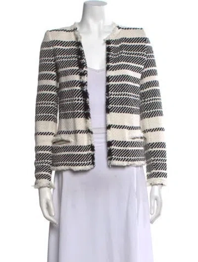 Pre-owned Iro Striped Open Front Sweater In Neutrals