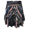 Iro Striped Patterned Mini Skirt In Multicolor Cotton In Multi
