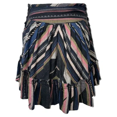 Iro Striped Patterned Mini Skirt In Multicolor Cotton