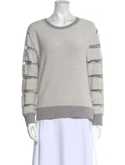 Pre-owned Iro Striped Scoop Neck Sweater In Gray