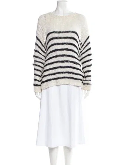 Pre-owned Iro Striped Scoop Neck Sweater In White