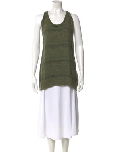 Pre-owned Iro Striped Scoop Neck Top In Green