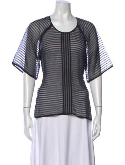 Pre-owned Iro Striped Scoop Neck T-shirt In Black