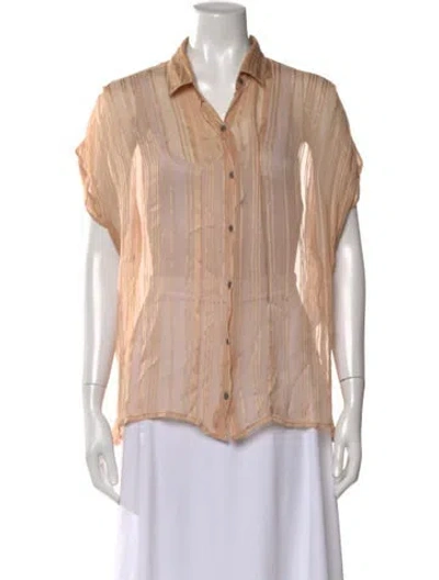 Pre-owned Iro Striped Short Sleeve Blouse