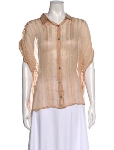 Pre-owned Iro Striped Short Sleeve Blouse In Neutral
