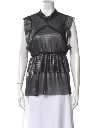 Pre-owned Iro Striped Sleeveless Top In Silver