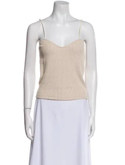 Pre-owned Iro Striped Square Neckline Crop Top In Black