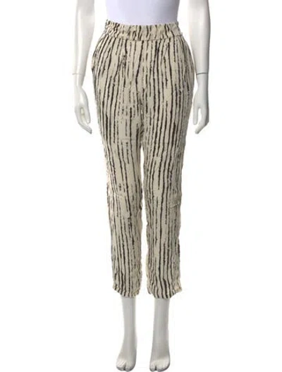 Pre-owned Iro Striped Straight Leg Pants In White