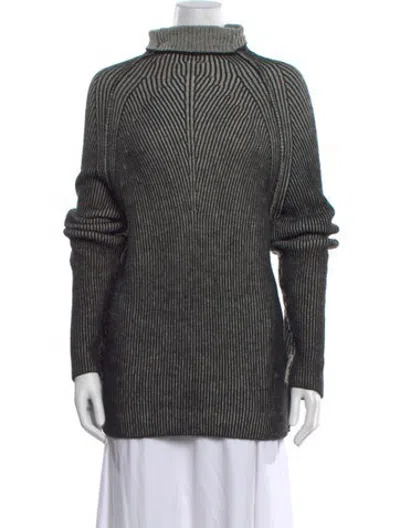 Pre-owned Iro Striped Turtleneck Sweater In Black/white
