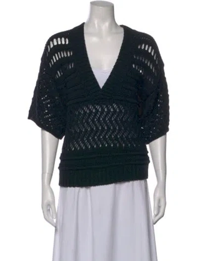 Pre-owned Iro Striped V-neck Sweater In Black