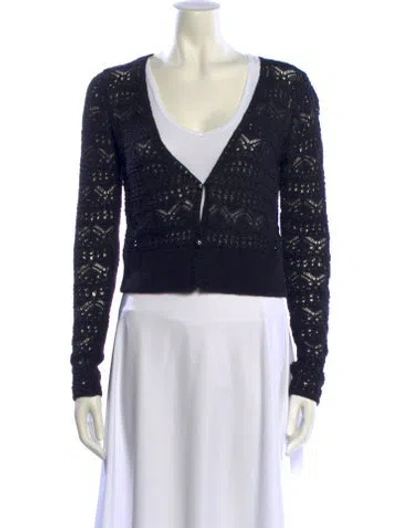 Pre-owned Iro Striped V-neck Sweater In Blue