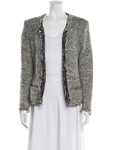 Pre-owned Iro Striped V-neck Sweater In Gray