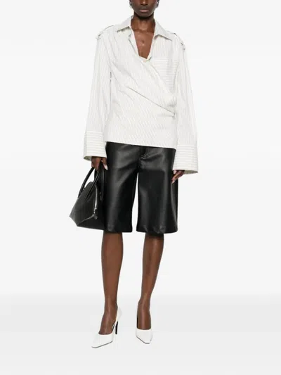 Iro Striped Wrap Shirt In White