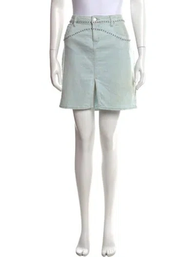 Pre-owned Iro Studded Accents Mini Skirt In Blue