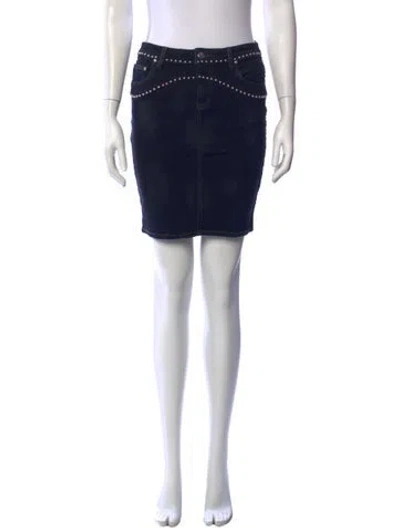 Pre-owned Iro Studded Accents Mini Skirt In Blue