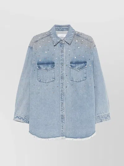 IRO STUDDED EMBELLISHMENTS DENIM SHIRT