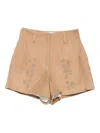 Iro Studded Shorts In Brown